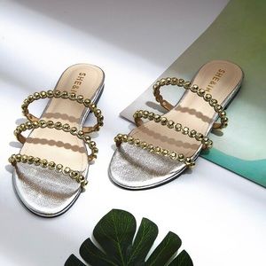 Open toe beaded sandals